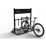 Mobile bike stand with sockets and chargers